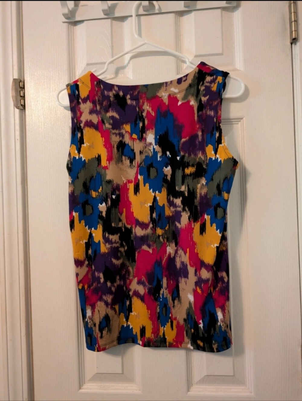 Kasper Abstract Print Sleeveless Blouse Top Multicolor Small - Picture 5 of 7